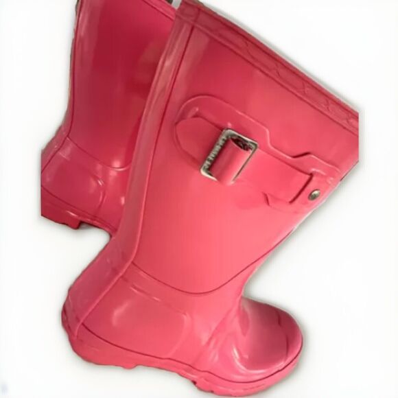 Pink Hunter Rain Boots Womens Size 7 Pink Gloss HUNTER Original Short Boots - Picture 7 of 9